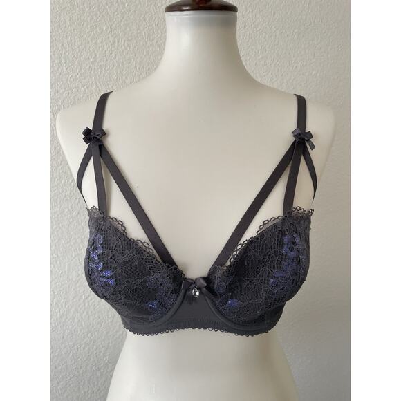 Savage x Fenty Bra Demi Cage Lace Living In the Clouds Lingerie - Picture 1 of 13
